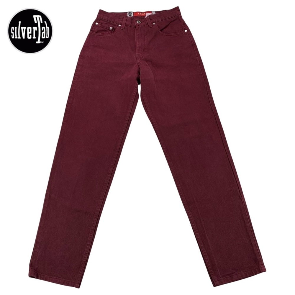 VTG 1997 Levi’s SilverTab Women Juniors 5 M Loose Jeans‎ USA Made Burgundy